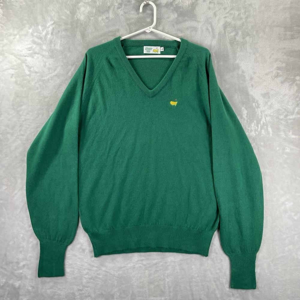 VTG Augusta National Golf Shop Sweater Mens XL 100% Acrylic Masters V-Neck Knit